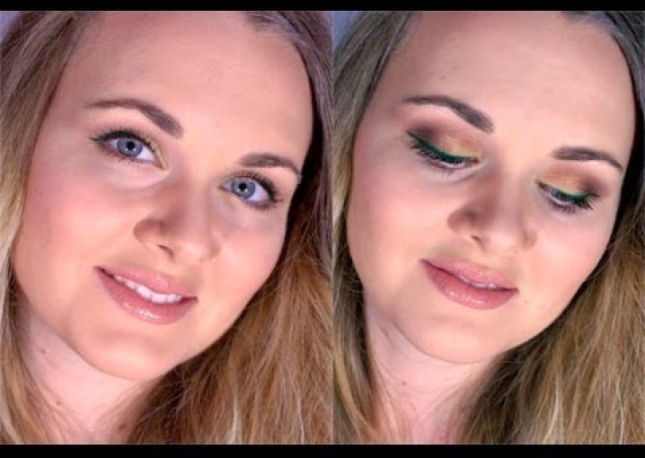 Bесенний макияж с зеленой стрелкой / Урок/ Spring Makeup Tutorial 2014