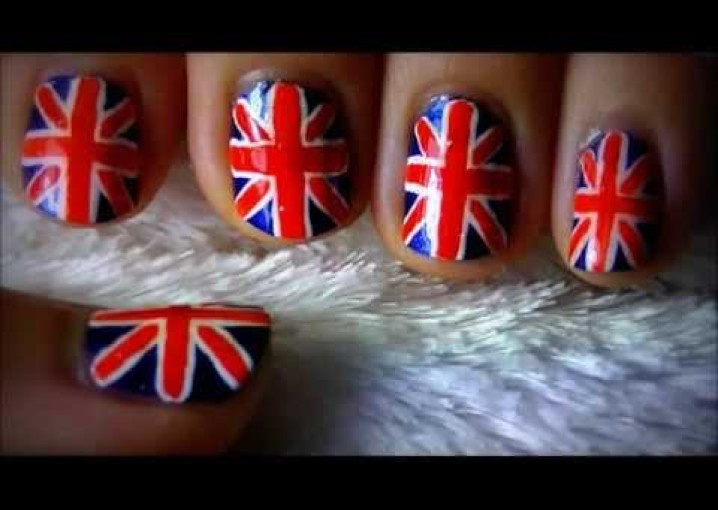 Дизайн маникюр "Британский флаг" Nailsdesign british flag