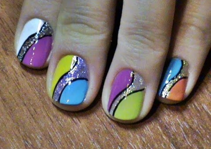 Радужный, яркий маникюр/ Весенний маникюр/ Rainbow nail art design/ Spring Nail Art Design