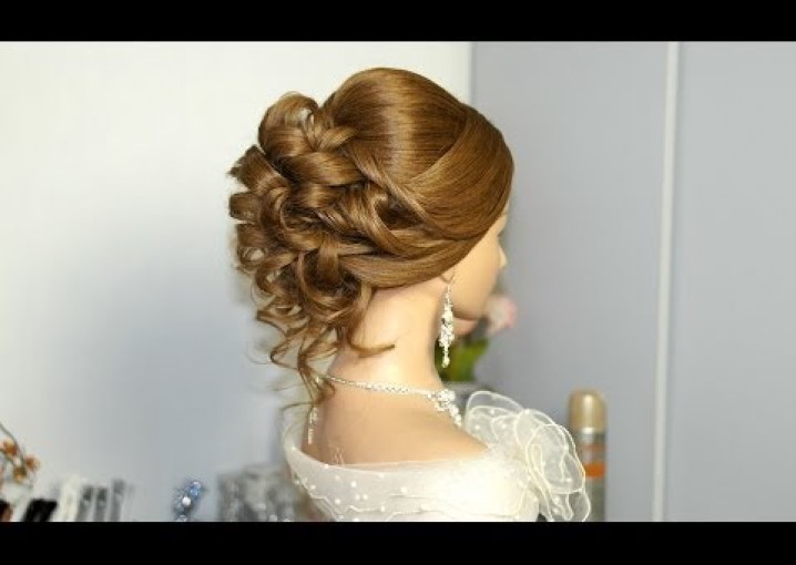 Bridal prom updo,  hairstyles for long hair. Прическа на выпускной, свадебная прическа.