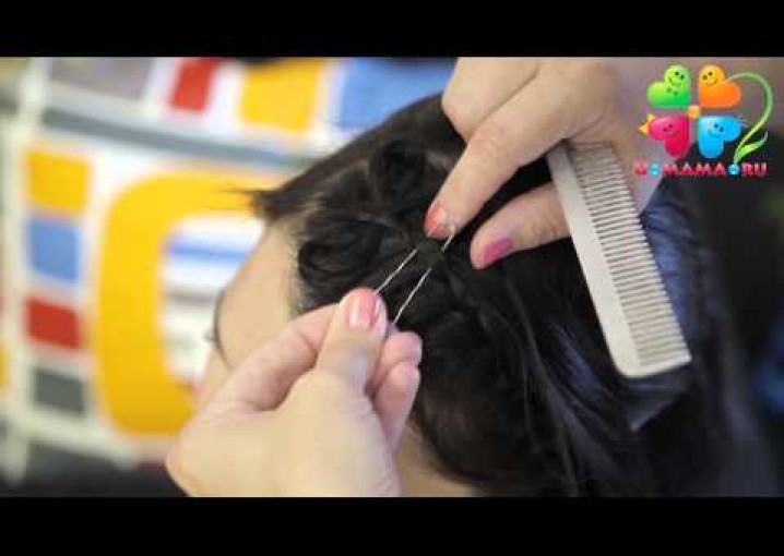 Как сделать прическу с бантиками из волос. Вариант 1