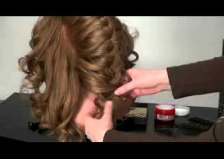 Вечерняя прическа для длинных волос  Wedding prom hairstyle