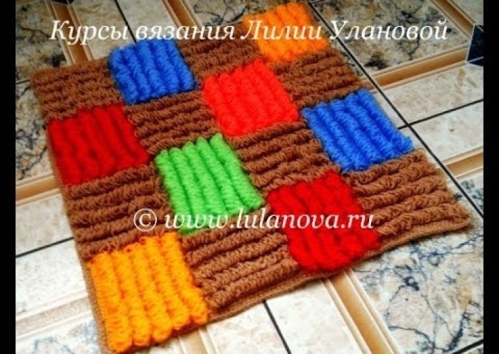Коврик Цветной - 1 часть - Knitting mat crochet - вязание крючком