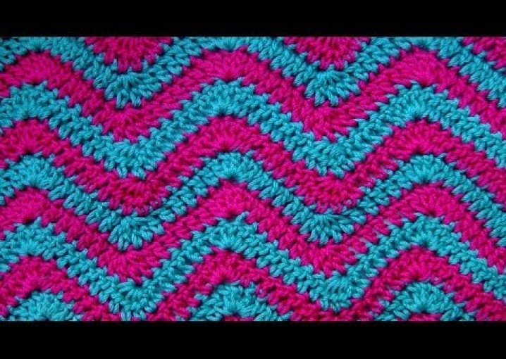 Ripple crochet pattern Узор Зиг Заг вязание крючком