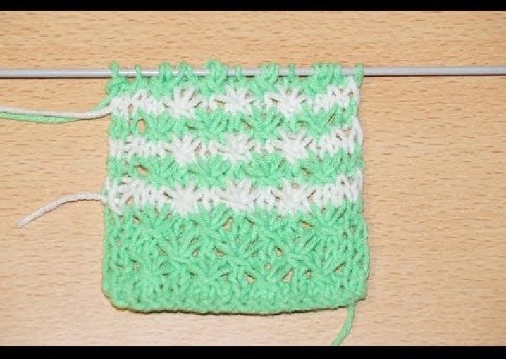 Вязание спицами. Схема ажурного узора Звездочки   ///  Knitting. Scheme openwork pattern Sprockets