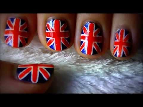 Дизайн маникюр 'Британский флаг' Nailsdesign british flag