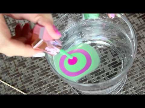 Летний водный маникюр в домашних условиях   Water Marble Nail Art
