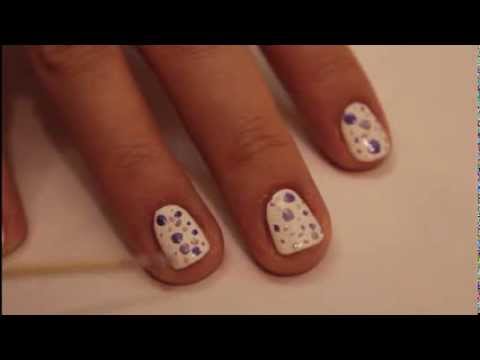 Lilac spotted nails | Маникюр на коротких ногтях
