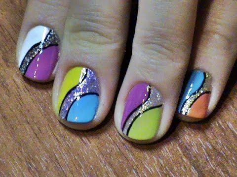Радужный, яркий маникюр/ Весенний маникюр/ Rainbow nail art design/ Spring Nail Art Design