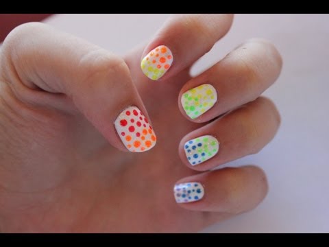 Rainbow dots Nail Art Design | Радужные точки Идея маникюра