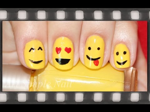 Smiley Face Nail Art  | Смайлики - маникюр для коротких ногтей