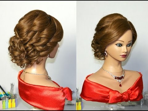 Bridal Curly Updo Hairstyles For Medium Hair. Прическа на свадьбу, прическа на выпускной.