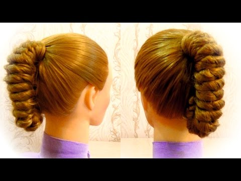 Простая прическа в школу  Прическа с плетением Easy hairstyle for girls