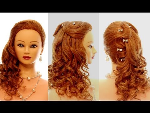 Романтическая вечерняя прическа, прическа на выпускной. Romantic prom hairstyle Романтическая вечерняя прическа, прическа на выпускной. Romantic prom hairstyle
