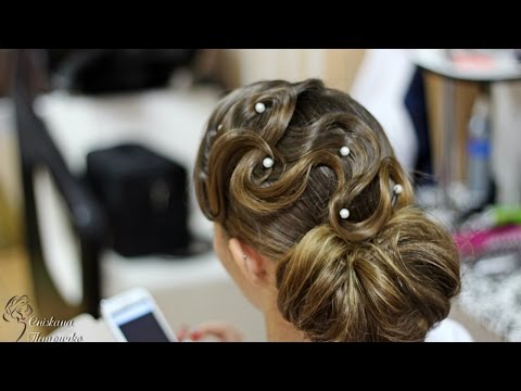 Wedding prom hairstyles for long hair.Свадебная прическа.прическа на выпускной