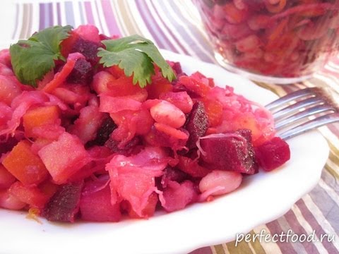 Винегрет с фасолью и квашеной капустой - рецепт Винегрет с фасолью и квашеной капустой - рецепт