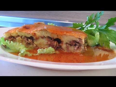 Запеканка картофельная с мясом под красным соусом видео рецепт Запеканка картофельная с мясом под красным соусом видео рецепт