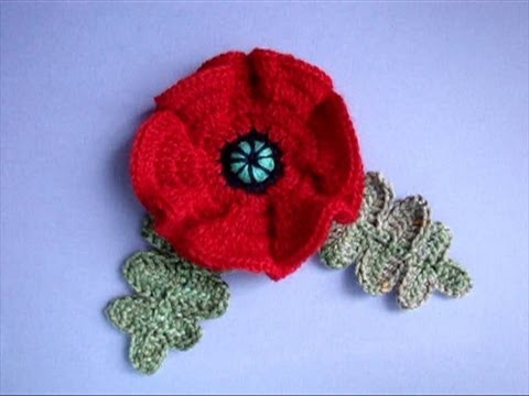 Как вязать мак Урок20 How to crochet poppy C?mo amapola crochet Как вязать мак Урок20 How to crochet poppy C?mo amapola crochet