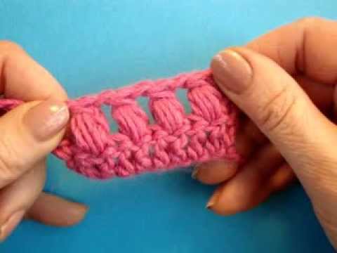 Пышный столбик с закрытой вершиной Crochet puff stitch Вязание крючком Урок 322