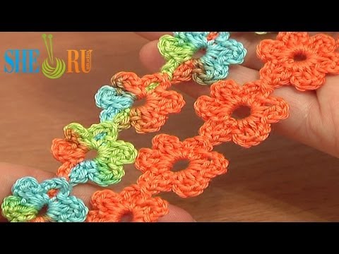 Шнур из цветочков Урок 51 Вязание крючком шнура Шнур из цветочков Урок 51 Вязание крючком шнура