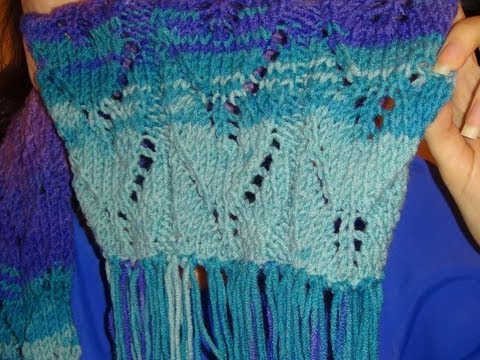 Схема вязания шарфа спицами