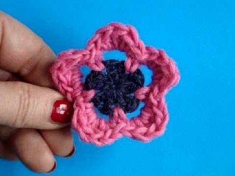 Вязание цветов крючком - Урок 7 - Howto Crochet flower pattern Вязание цветов крючком - Урок 7 - Howto Crochet flower pattern