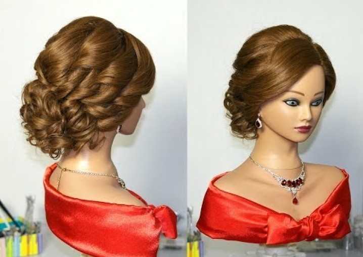 Bridal Curly Updo Hairstyles For Medium Hair. Прическа на свадьбу, прическа на выпускной.