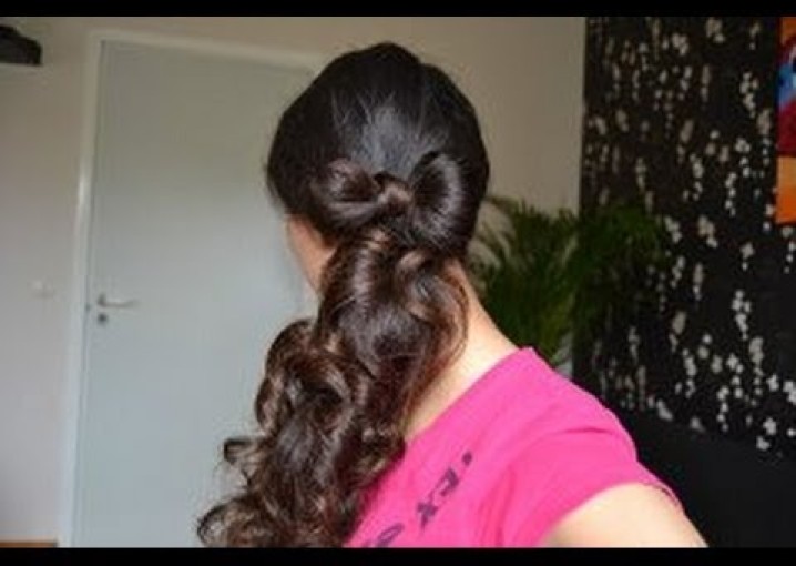 Прическа Бант из волос.hair bow ponytail