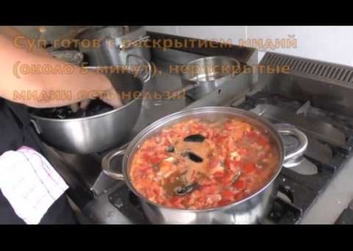 Рецепт супа с мидиями от Юлии Лодыгиной