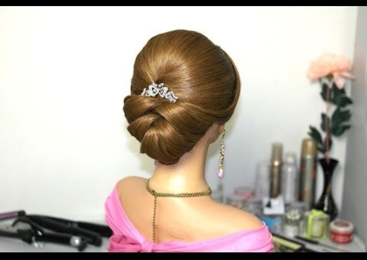 Bridal updo. Wedding prom hairstyles. Прическа на выпускной, свадебная прическа.