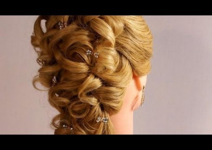 Прическа на выпускной, свадебная прическа. Wedding prom hairstyle for long hair