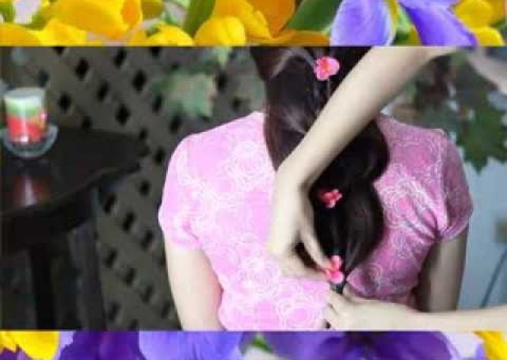 Свадебная прическа на длинные волосы с цветами