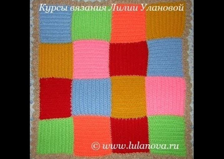 Плед Цветной - 1 часть - Knitting plaid crochet - вязание крючком