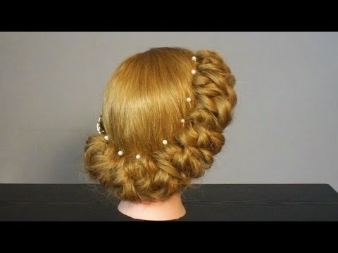 Свадебная прическа на средние волосы. Wedding  prom hairstyles
