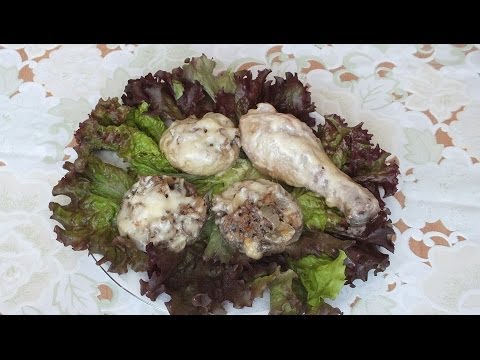 Рецепт фаршированные грибы с куриной ножкой
