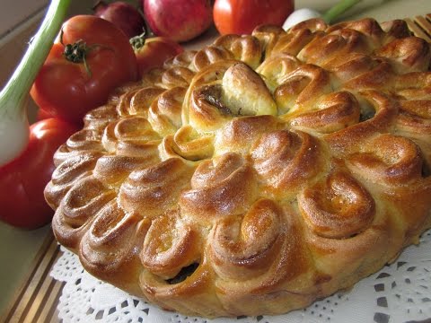 Рецепт- Мясной пирог Хризантема!