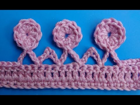 Кайма монетки Вязание крючком   Crochet border мастер класс 3