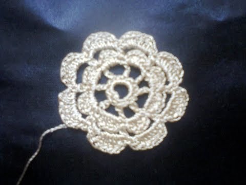 Мотив цветочек  (вязание крючком).  Flower motif (crochet).