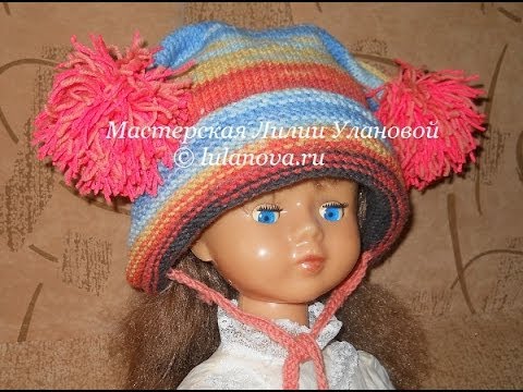 Шапка Белка - 2 часть - Knitting winter hat spokes - вязание спицами