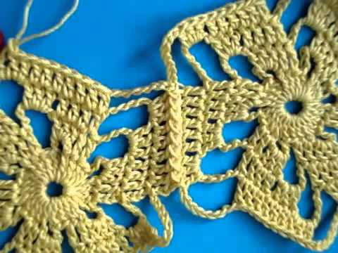 Вязание крючком 240 соединение мотивов 9 Joining Crochet Motifs