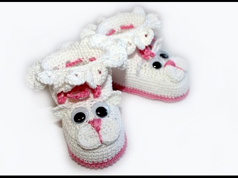 Вязание крючком. МК Пинетки 'Котята'  (часть 1) Crochet. Crocheted sandals.